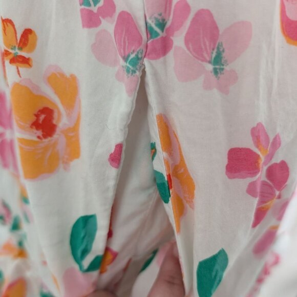 J Crew Factory Floral Midi Dress Womens Size Small White Flutter Sleeve Tiered - Picture 9 of 14